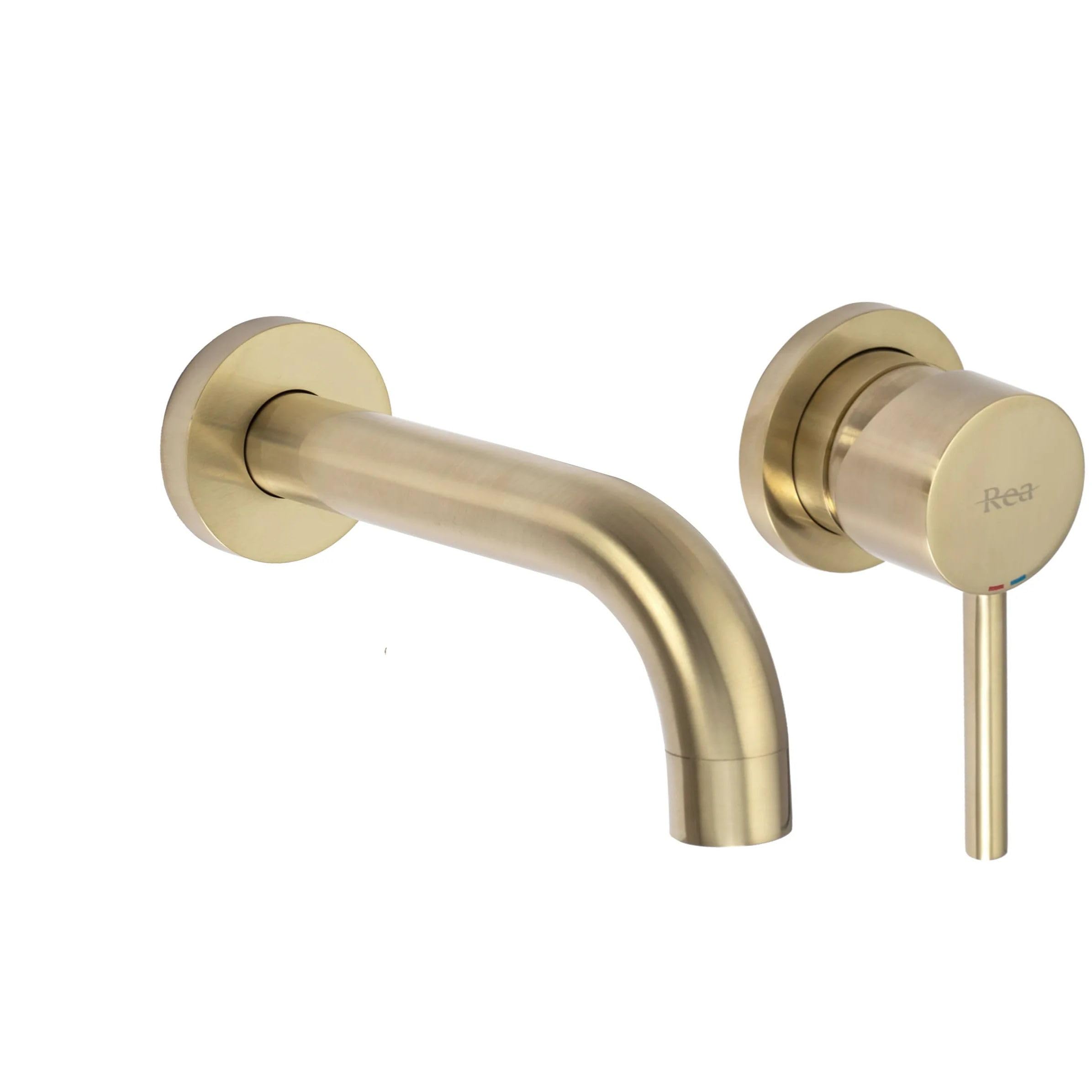 Rea Robinet Lavabo Encastré Lungo Gold Mat + BOX - Mitigeur Salle De Bain Laiton Or Mat