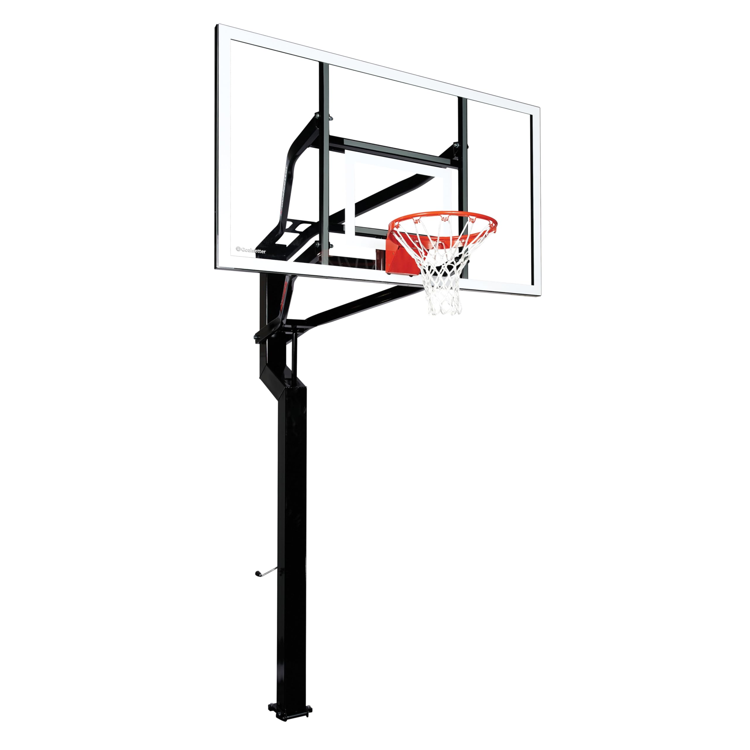 Goalsetter MVP 72" Glass In-Ground Height Adjustable Basketball Hoop System with Collegiate Breakaway Rim
