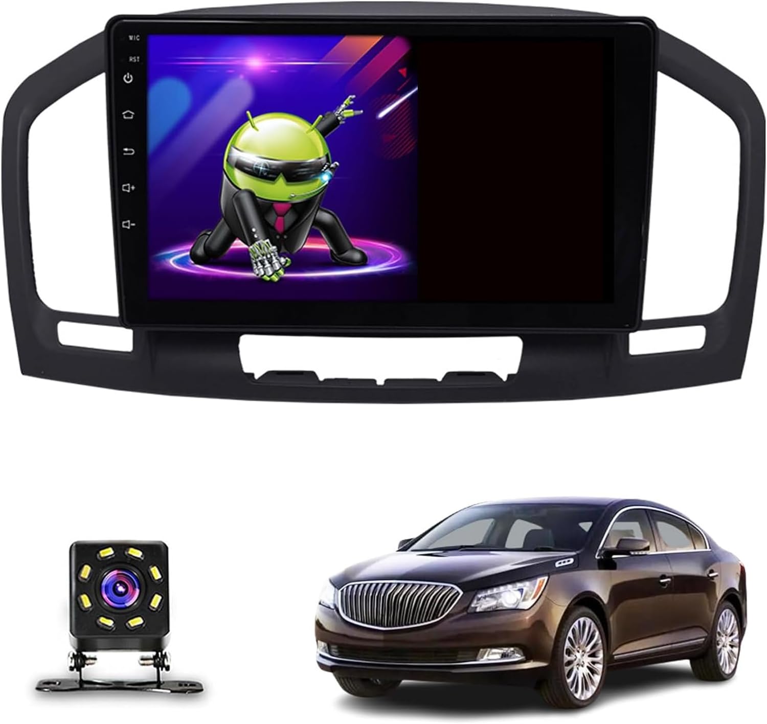 Radio Android Car Stereo for Buick Regal (2009-2013),9 Inch Touch Screen Auto Navigation System with GPS WiFi Bluetooth FM Mirror Link + Backup Camera(Size:Octa Core 4+64 G)