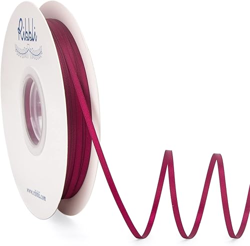 Miniatura 7 de Ribbli - Cinta de satén de 1/8 pulgadas x 100 yardas, cinta dorada fina de doble cara para uso en tarjetas de invitación de boda, envoltura