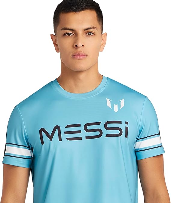 Messi Men's Mesh Tee, Lifestyle Short Sleeve T-Shirt, Standard Fit with Graphic