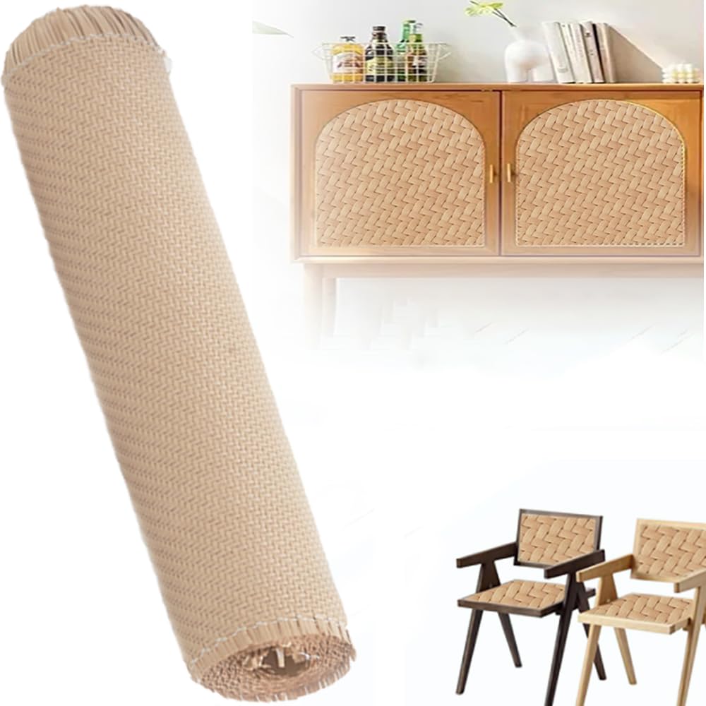 Ratán Rollo PE,Trenza vienesa,Rollo Plancha de Rattan Tejida,ancho de ratán,resistente agua,malla de panal de abeja,silla de trenza vienesa para proyectos de bricolaje (Colores primarios, 40cm x 2 m)