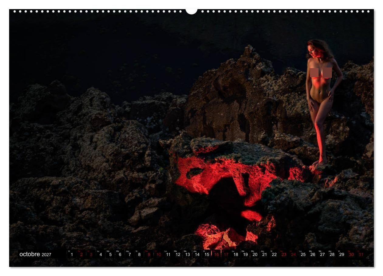 Lanzarote et le nu (Calendrier mural haut de gamme 2027 DIN A2 vertical), CALVENDO calendrier mensuel: Photos érotiques dans la nature de l'Île de Lanzarote