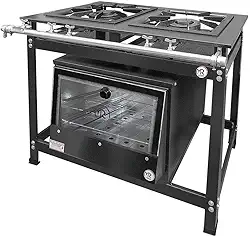 Fogão Industrial 2 Bocas Duplas Baixa Pressão Mr Fogões com Forno P8 Luxo