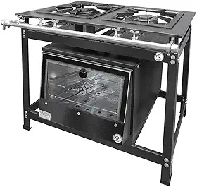 Fogão Industrial 2 Bocas Duplas Baixa Pressão Mr Fogões com Forno P8 Luxo