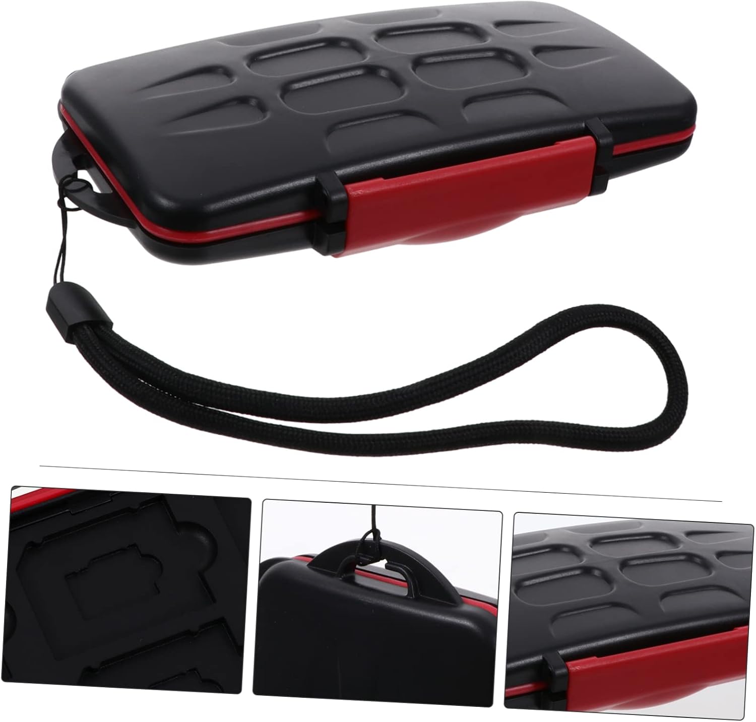 Memory Storage Case 12 Secure Digital 12 Plastic Waterproof Red