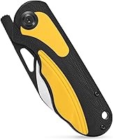 Vista 3 de Sitivien Sandvik - Cuchillo plegable de bolsillo, hoja de acero Sandvik 14C28N con mango G10, cuchillos de herramientas EDC de la serie del zodiaco