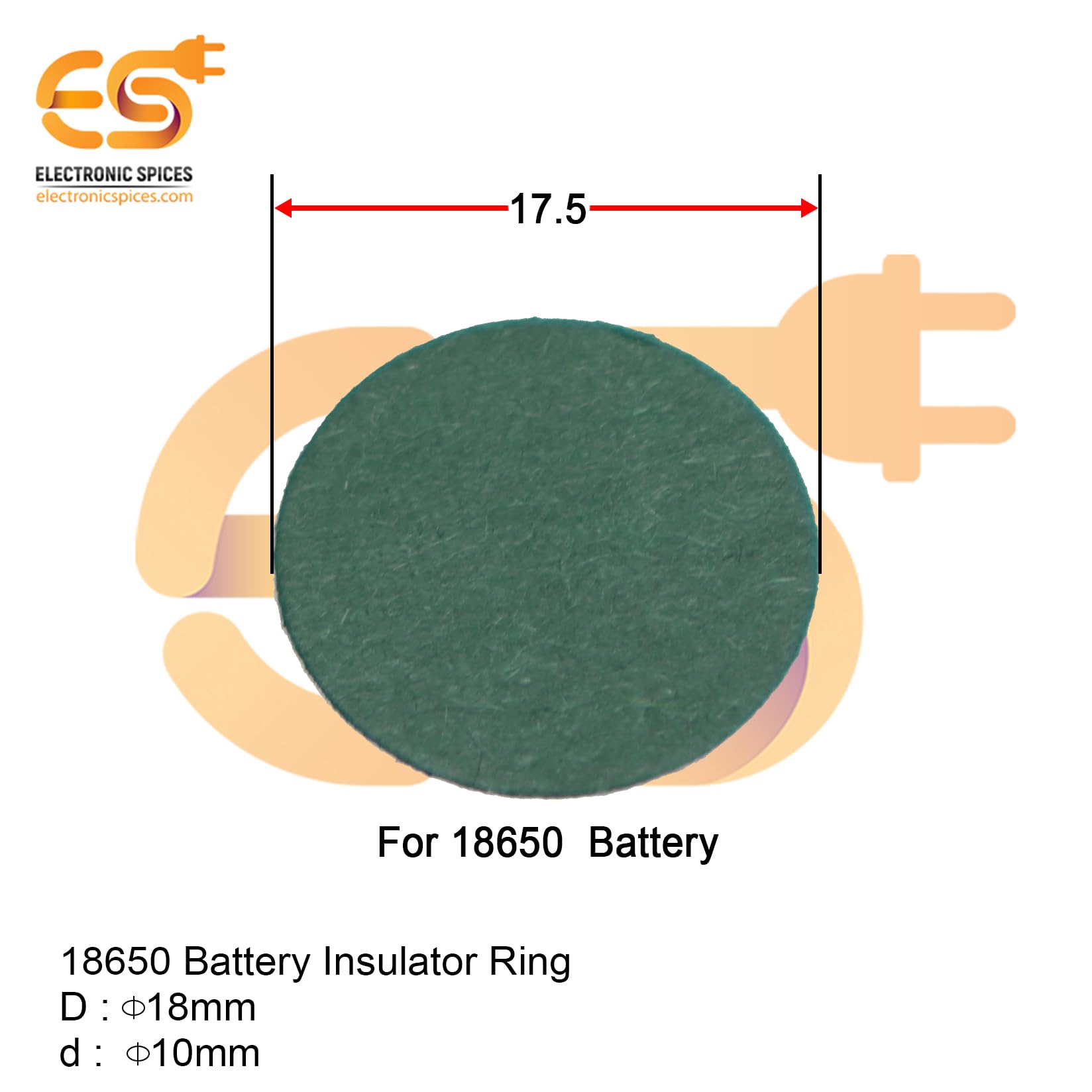 Electronic Spices Insulating Adhesive Base Mat for 18650 Battery Cell (Positive and Negative) Terminal (Pack of 220) - Image 8 thumbnail