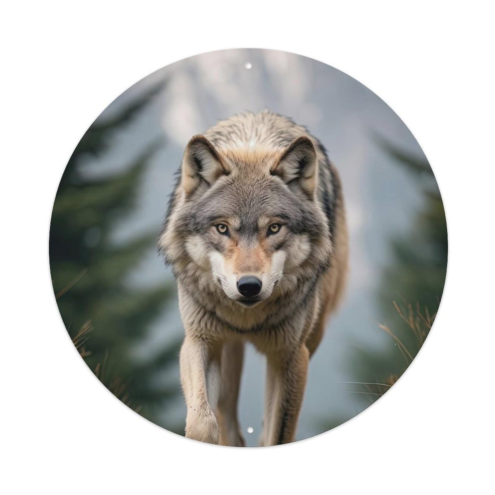 Animal The Wolf That Walks Slowly Metal Tin Sign