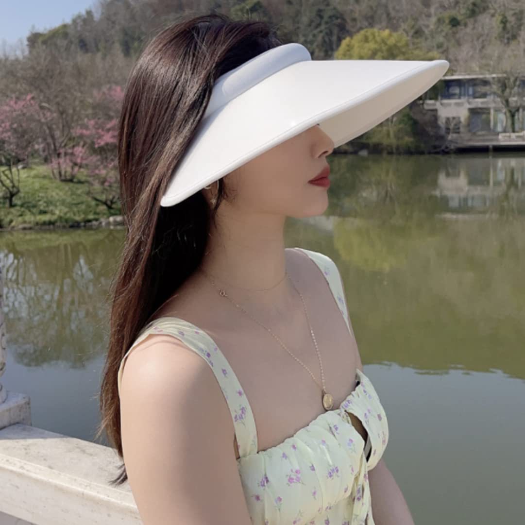 Chapeau de pare-soleil d'été pour femmes, protection UV à grand bord, casquette de chapeaux visière sport solaire pour femmes et hommes, visières pour le sport, le tennis, la plage, la pisc..