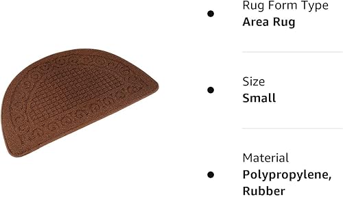 Miniatura 7 de Echaprey Tapete medio redondo antideslizante para cocina, baño, inodoro, mantiene tus suelos limpios, decoración del hogar (pequeño, café)