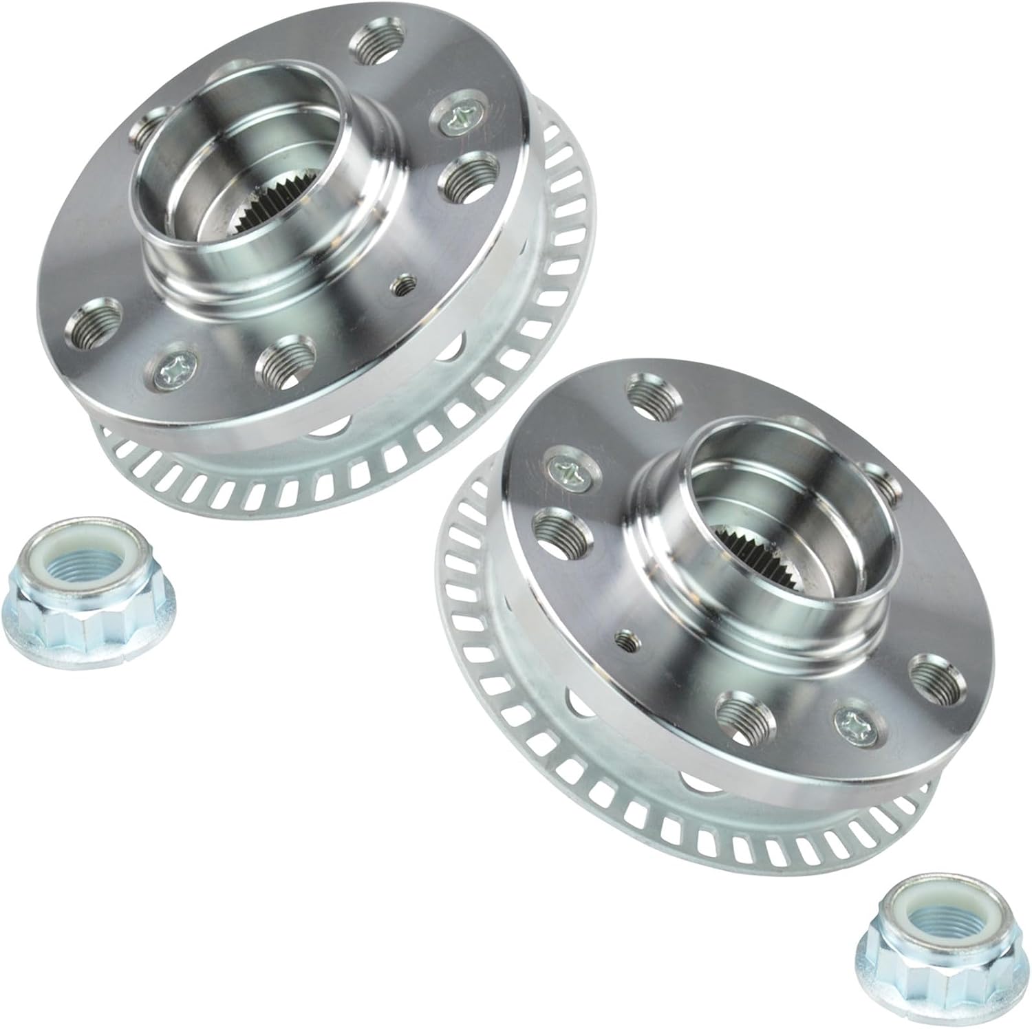 TRQ Front Wheel Hub Assembly Driver & Passenger Pair for 00-06 TT Quattro 98-10 VW Beetle 99 Golf 00-01 Golf 02-04 Golf 05 Golf 99 Jetta 00-03 Jetta 04 Jetta (Multiple) 05 Jetta (Multiple)