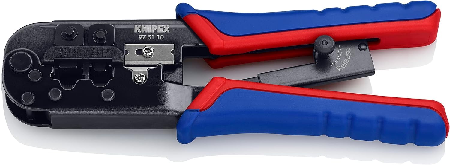 Image secondaire de Knipex Pince à sertir pour fiches Western brunie, avec gaines bi-matière 190 mm (carte LS/blister) 97 51 10 SB