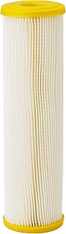 Pentair Pentek ECP50-10 Sediment Water Filter, 10-Inch, Under Sink Pleated Cellulose Polyester Replacement Cartridge, 10" x 2.5", Yellow End-Cap, 50 Micron