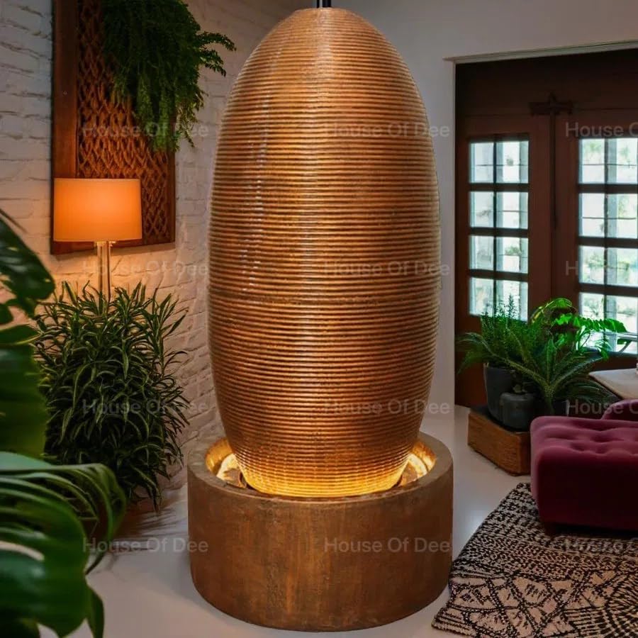 House Of Dee Fortune Luck Egg Fountain for Living Room Home Decor Garden Decoration and Drawing Room Indoor Fountain Outdoor Fountain (120 x 58 x 58 CM)-image-24