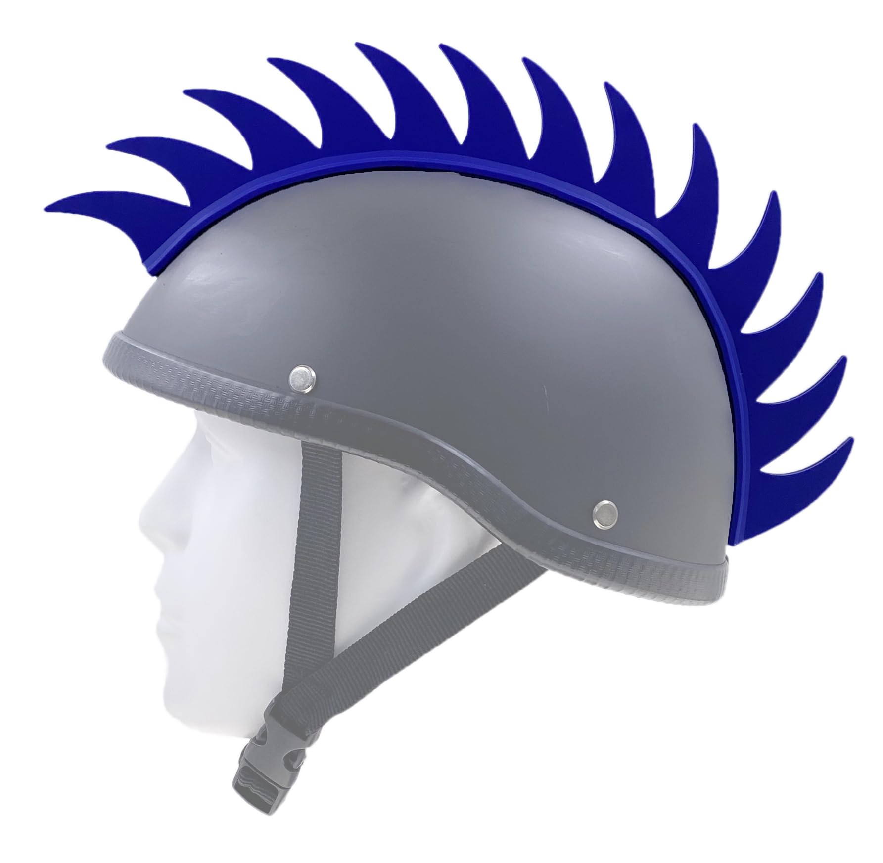 Hot Rides Punk Rubber Mohawk Warhawk Wig Accessory Stick On Helmet