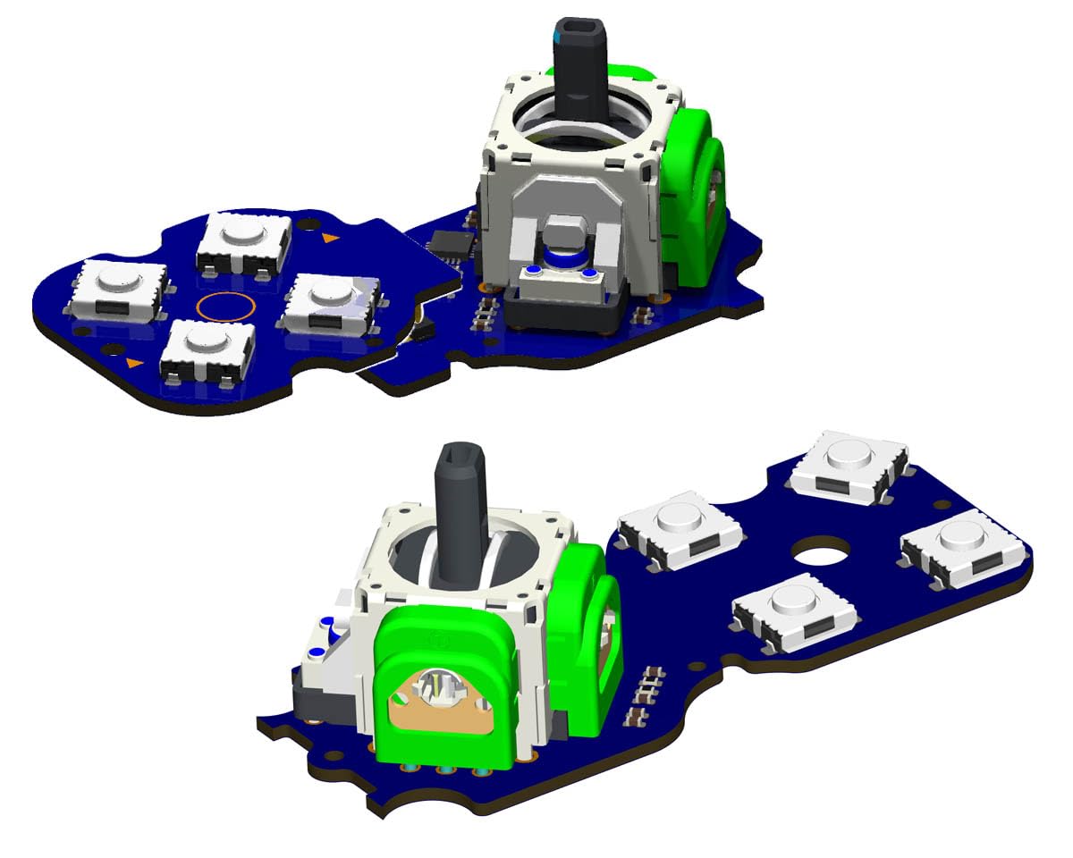ElecGear TMR Joystick y 8x Microinterruptores Táctiles Repuesto para Victrix Pro BFG Mando, Módulo PCB para Sticks Izquierdo y Derecho con D-Pad y Botones de Función ABXY