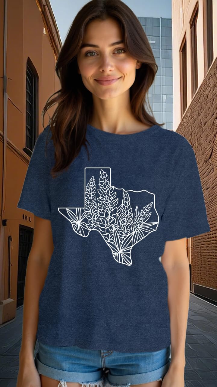 LBP Texas Shirt for Women Texas Map T-Shirt Vintage State Pride Map Tee Tops - Image 3