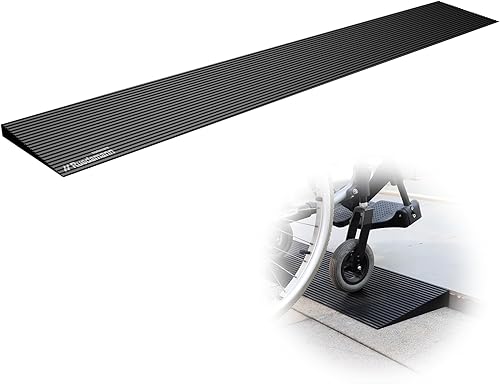 Ruedamann - Rampa de umbral para silla de ruedas, capacidad de 1500 libras, goma natural, 35.4 pulgadas de ancho, antideslizante para puertas,