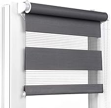 Fenster DEKOR - Rollos für Fenster Dunkelgrau - Klemmfix Rollo ohne Bohren 230 x 70 cm - Doppelrollo mit einer breiten Auswahl an Größen und Farben - Blickdichte Rollos, einfach zu montieren