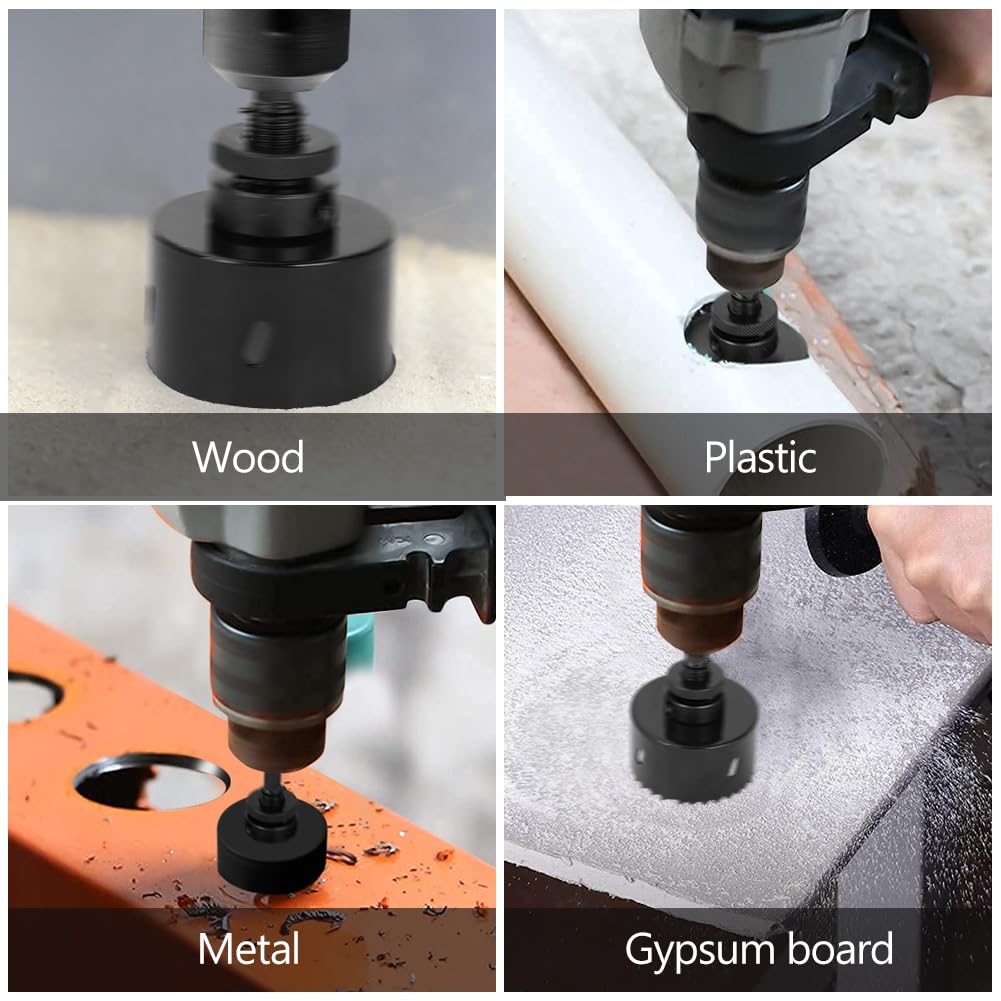 Flintronic Sierras de Corona 68mm, Sierra de Corona Bimetálica de 68mm, M42 HSS Bi-Metal Coronas Perforadoras, con Adaptador y Broca Piloto, para Metal Aluminio Madera PVC Plástico, Negro