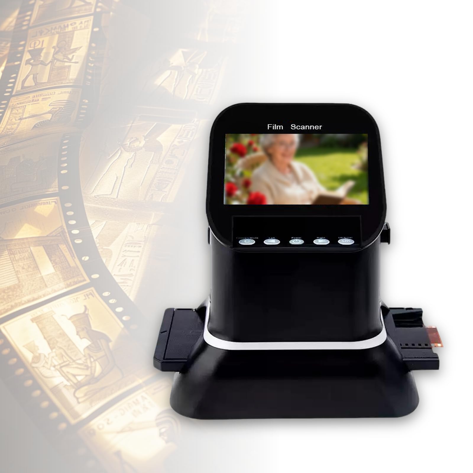 ZHENYUWANG A 22-megapixel digital film scanner that supports five sizes of 120 medium format film, 35mm and 127 microfilm, and features a 4.3-inch LCD screen