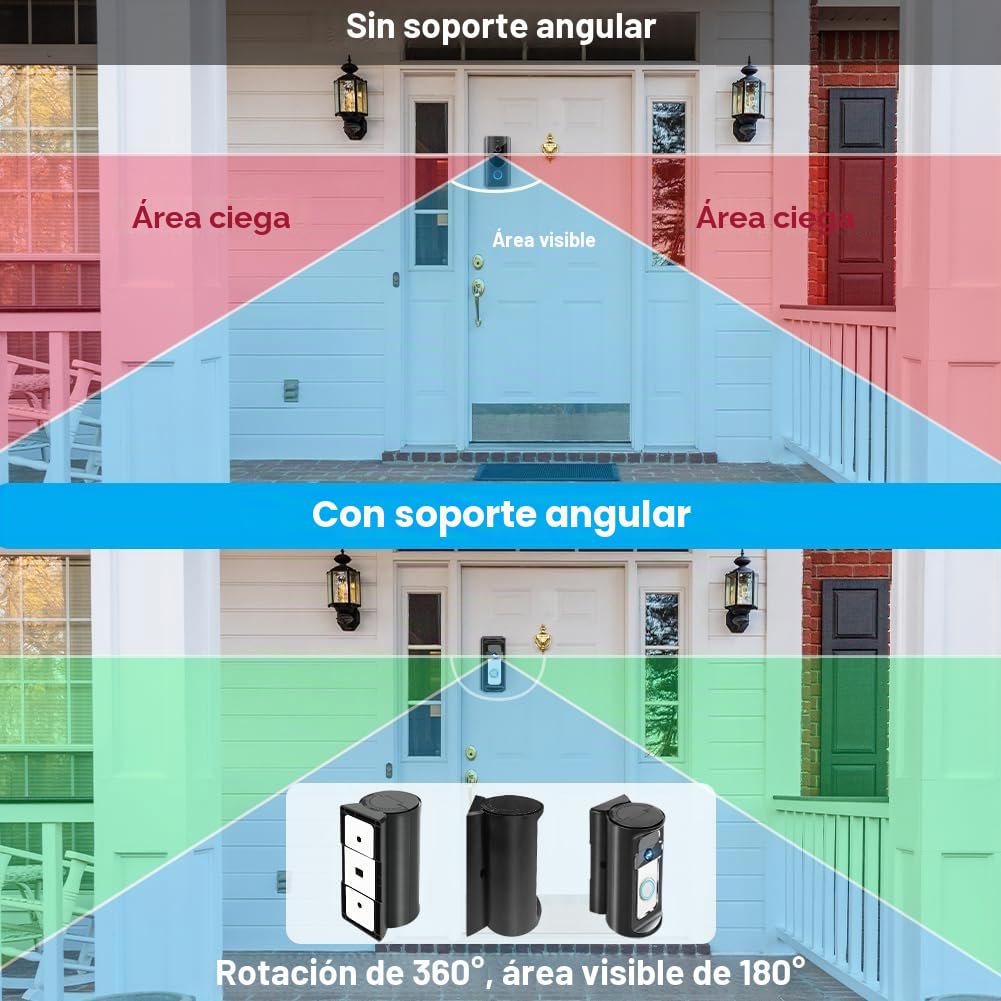 Timbre de la Puerta de Soporte, Video Timbre de la Puerta de Soporte, Timbre de la Esquina Adaptador, Compatible con Video Doorbell Wired Pro2 Plus/3/2/1