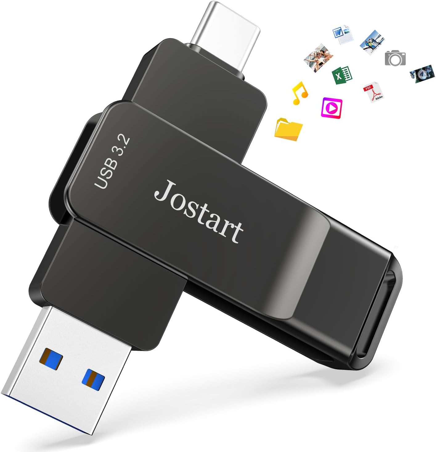 1TB USB C Flash Drive, 1000MB/s USB 3.2 SSD Flash Drive, High Speed Type C+USB A Drive Gen2, 2in1 Dual Thumb Drive USB C Memory Stick for iPhone 15 Series/USB-C iPad/Android Phone,Laptop,Mac