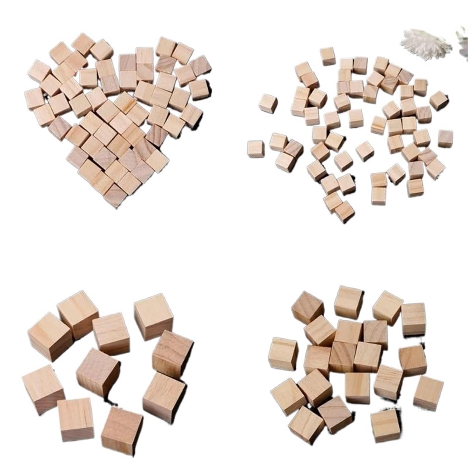 500 piezas de bloques cuadrados madera 10 mm, mini cubos decorativos for manualidades carpintería