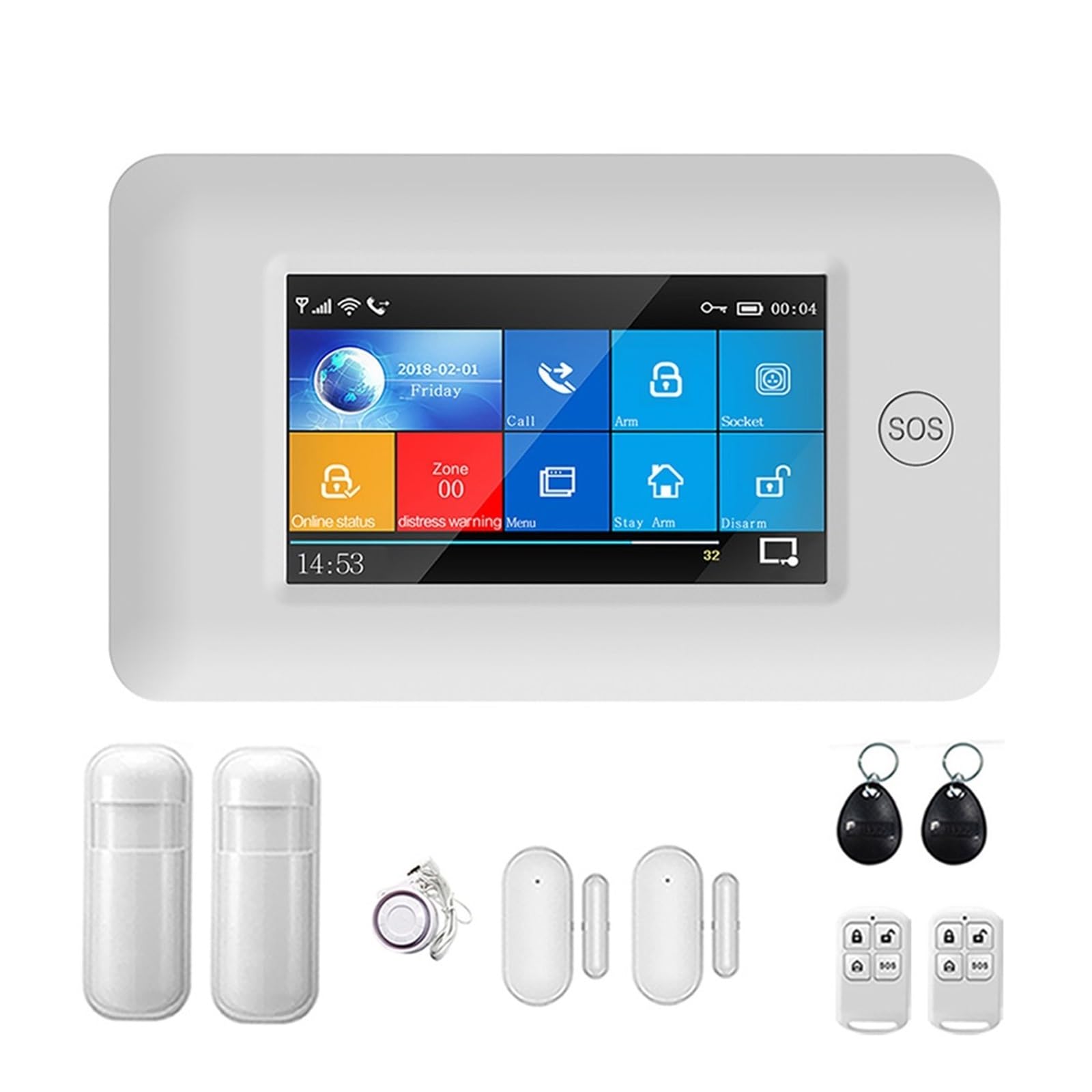 Alarma antirrobo hogar Tuya WiFi GSM inalámbrica con sensor de puerta y pantalla