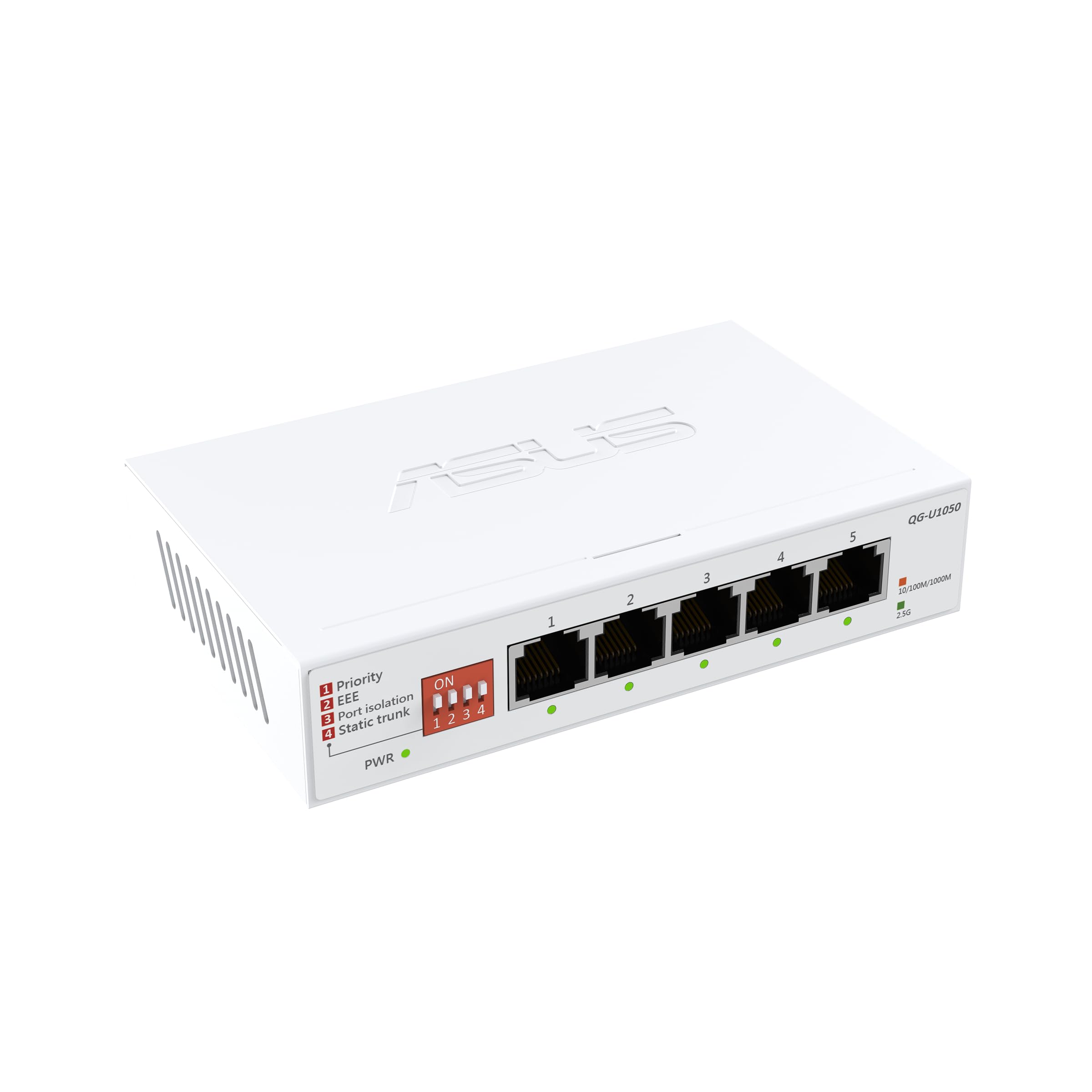 ASUS QG-U1050, commutateur Non géré 5 Ports 2,5 G, Prend en Charge 4 Modes intelligents, concentrateur réseau Domestique, répartiteur Ethernet de Bureau, Plug and Play, Installation Facile, Bureau