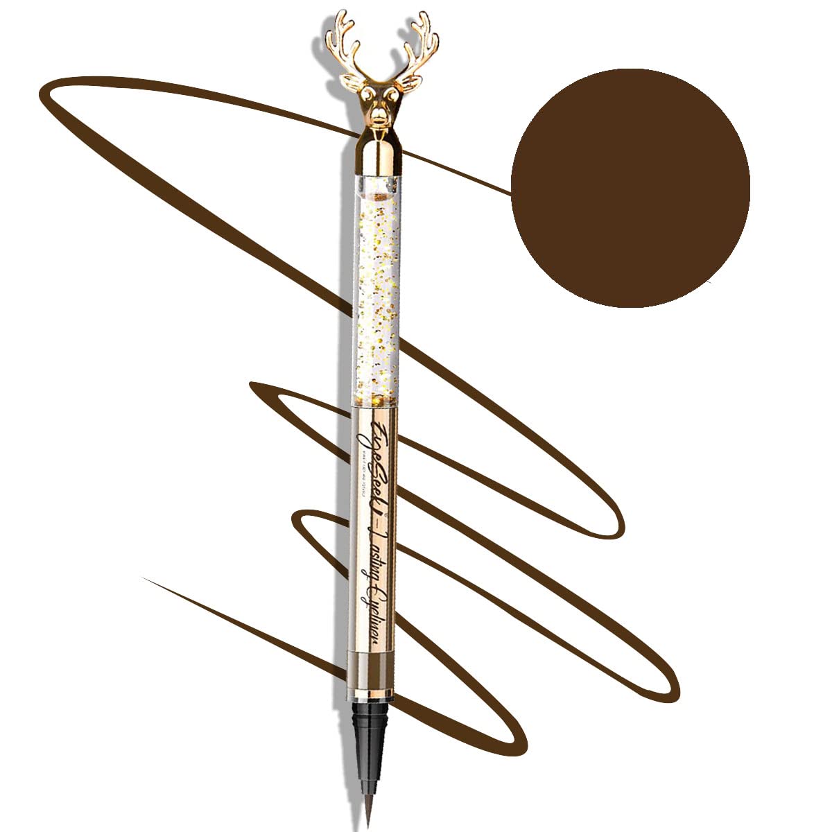 EYESEEK Liquid Eyeliner, Waterproof Eyeliner No-Skip Eye Liner Smudge Proof & Long Lasting Brown Eyeliner Pen,Go on Smooth,Cruelty-free & Vegan