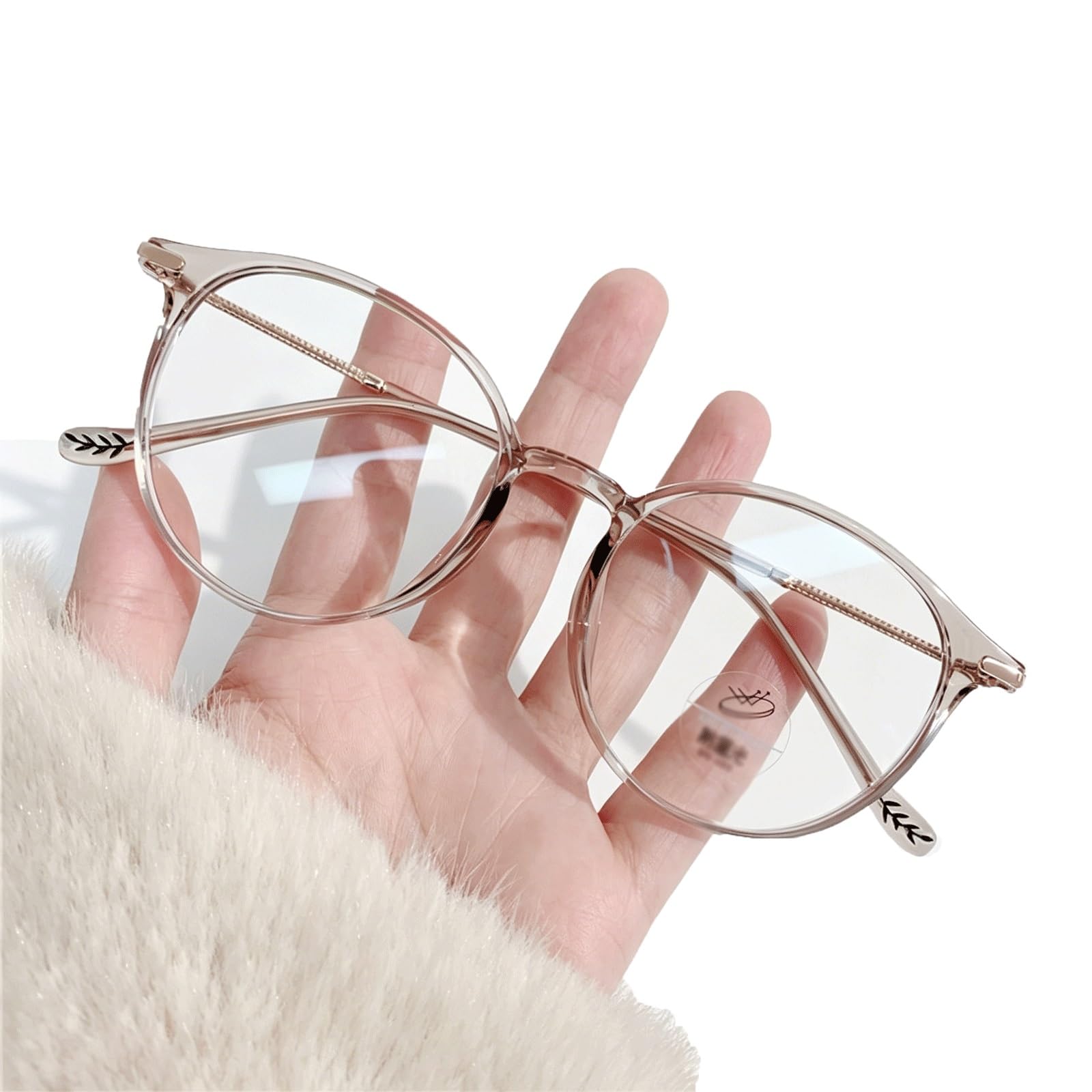 Gafas sin receta con filtro azul y monturas redondas completas color kaki
