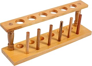 FUNOMOCYA Test tube rack pipe shelf test tube storage rack laboratory test tube stand test tube holder test tube storage holder wood tube holder lab tube rack supplies wooden container plant