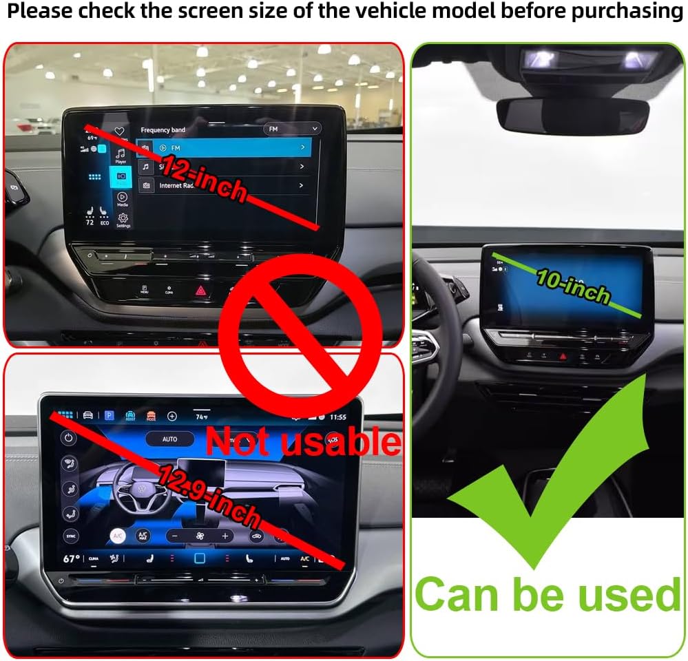 Car Phone Holder for Volkswagen ID.4 Auto Accessories [Only for 2021-2022 VW ID4 10-inch Touchscreen] [Not for 12-in Touchscreen]，[Auto Lock Hands Free Automobile Cell Phone Mount]