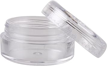 Generic Clear Plastic Empty 5 Gram Tiny Small Cosmetic Containers Pot Jars Eye shadow Container Lot Nail Bottles Powder Container (100 Pcs)