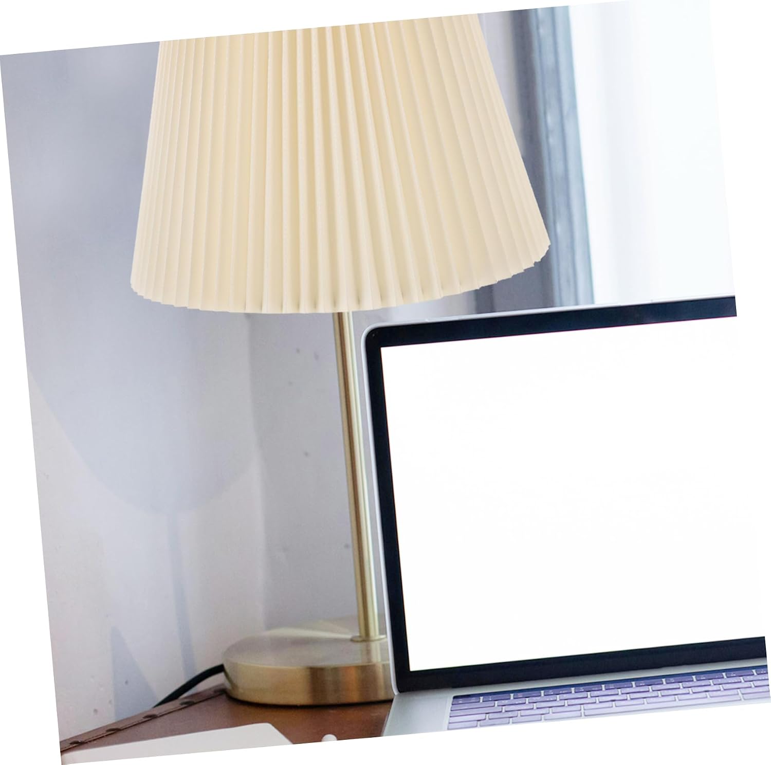 Unomor Replaceable Table Light Shade Compact Light Cover for Household Yellow Fabric Lampshade Vintage Decor