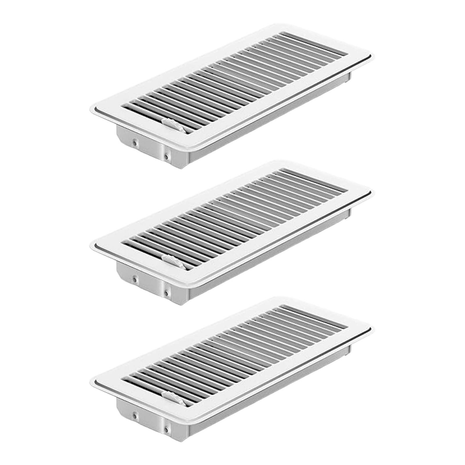 Tuygn White 4Pcs Floor Vents Registers 4X10 Inch,Heavy Duty Metal Hot Air Vent Covers With Rust-Proof Finish For Ceiling Wall Hvac Arrangements Oxidation