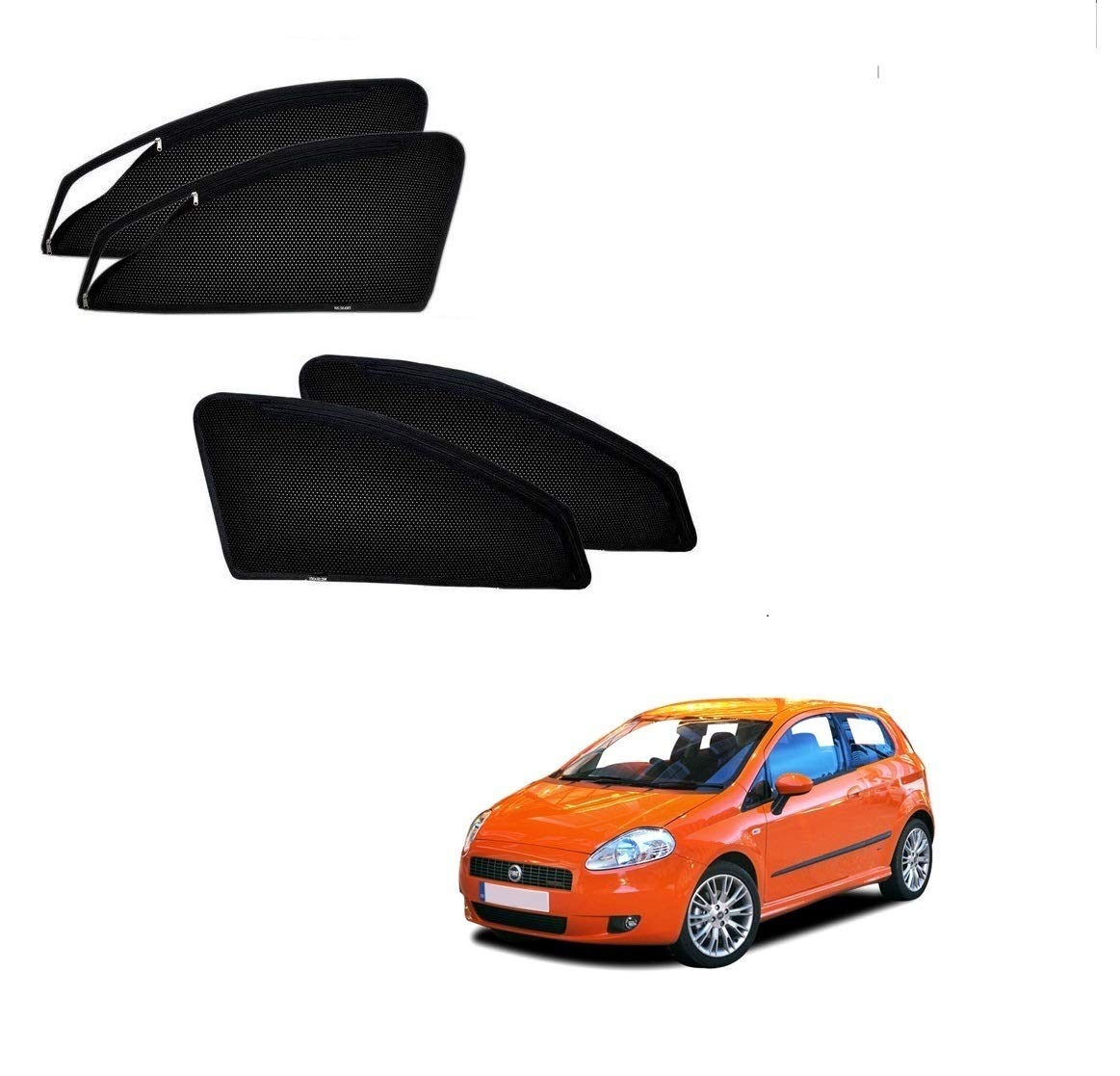 Kozdiko Zipper Magnetic Sun Shades Car Curtain for Fiat Grand Punto