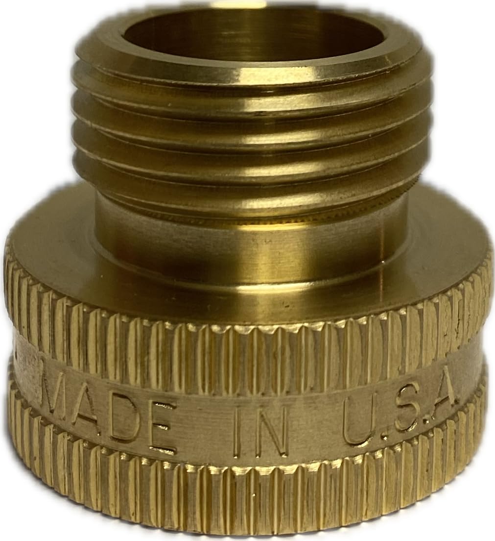 OrrcoBrass Garden Hose Adapter Connector - Made in U.S.A. - 1"-11 1/2 Female NPSH Thread x 3/4"-11 1/2 Male NH Garden Hose Thread