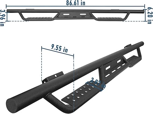 Miniatura 9 de u-Box Barras Nerf F150 Drop Side Step Estribo Off-Road Tubos Rocker Guard Rails compatibles con Ford F-150 2009 2010 2011 2012 2013 2014 SuperCrew