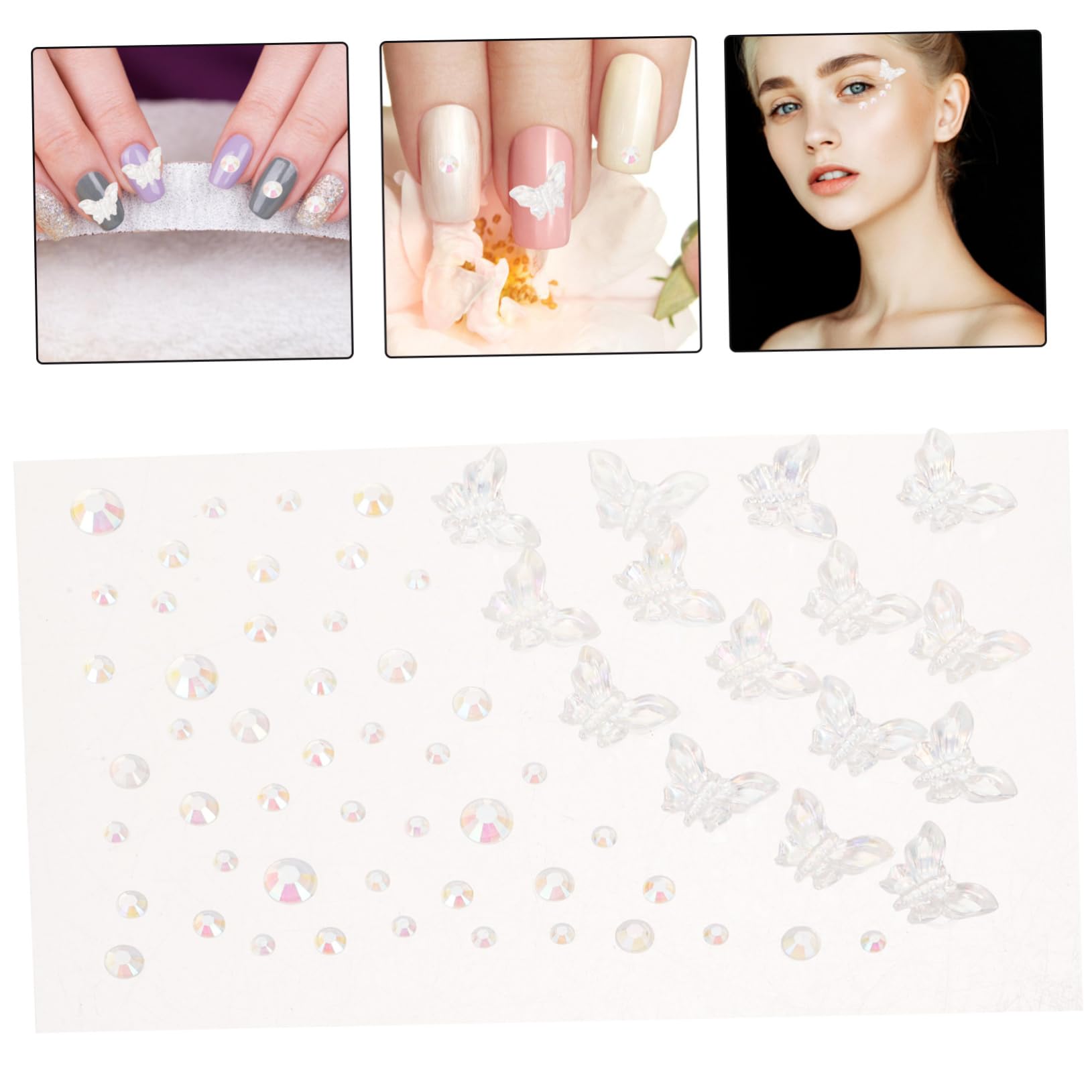 minkissy 1 Foglio Adesivi Con Strass Gemme Faccia Da Sirena Pennelli Per Il Trucco Rivestimento Festival Del Viso Glitterato Adesivi Gemme Autoadesivi Facce Adesive Tinta Di Fronte Plastica