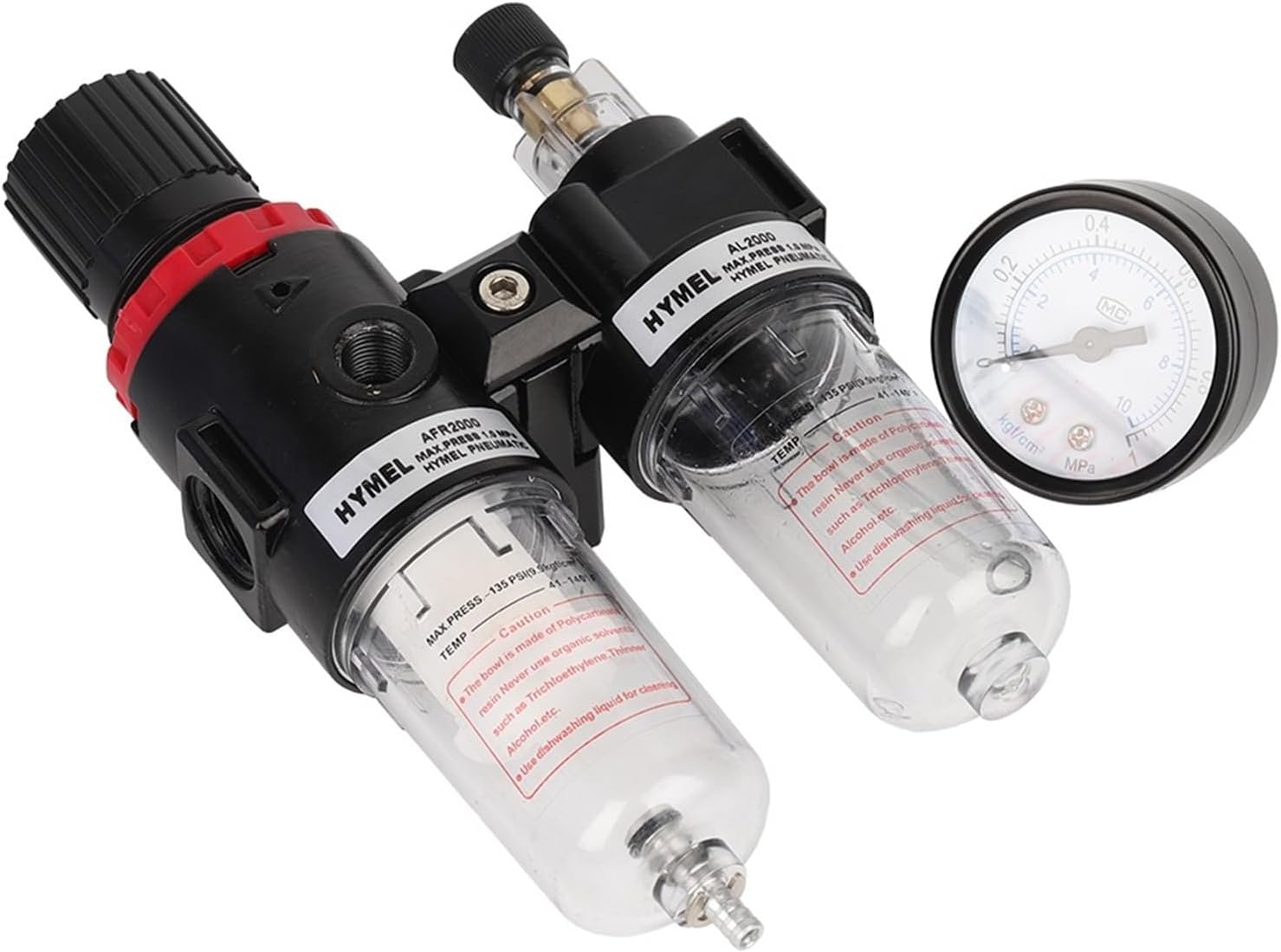 1pcs AFC2000 G1/4 Air Compressor Oil And Water Separator Air Filter is used to Reduce The Pressure Valve Regulator AFR2000 + AL2000(10MM)