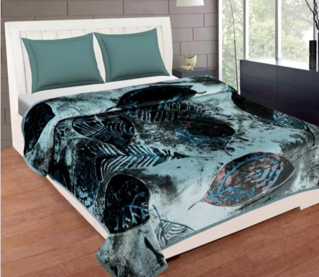 OMAJA HOME Fleece Winter King Size Woolen Warm Double Bed Bedsheet/Velvet bedheet for Winter with 2 Pillow Covers/Heavy Stuff bedsheet - 228x269 cm, (Multicolor 24) (B0CDLVR5CJ) Amazon Price History, Amazon Price Tracker