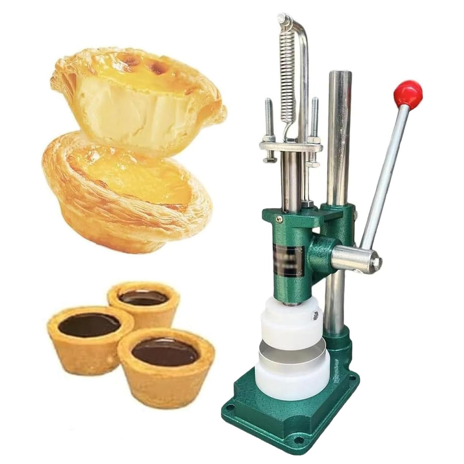 ZHJOPP Manual Custard Tart Shell Molding Press Machine, Effortless Dough Shaping for Baking Egg Tarts, Pie Shells,for Pastry Making (B01)