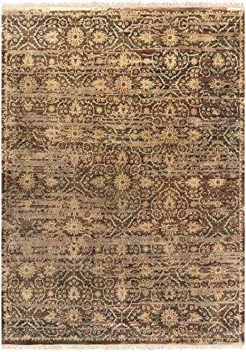 Mark&Day Wool Rugs, 10x14 Ravenna Traditional Dark Brown Area Rug,