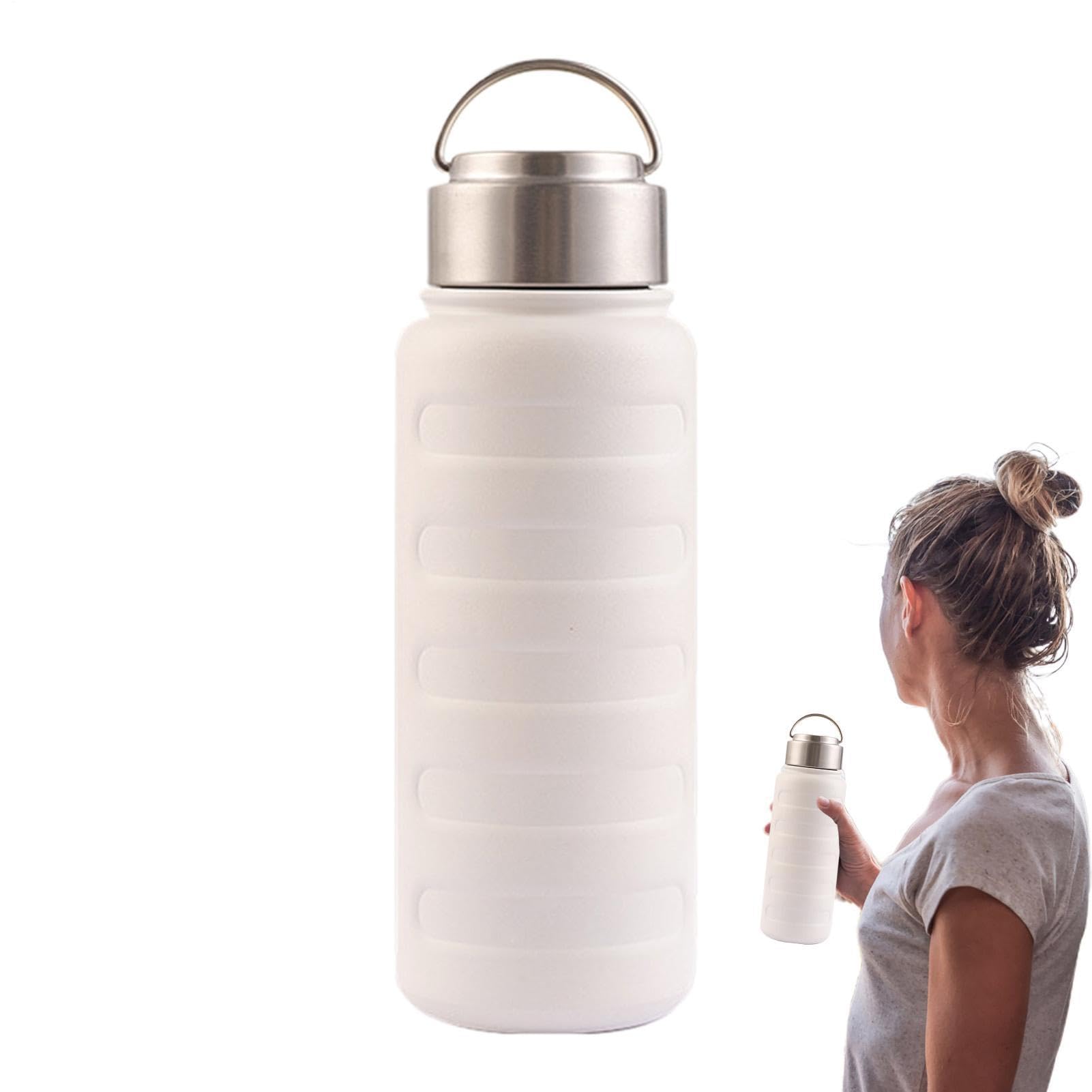 Thermosflasche – Sportbecher aus Edelstahl | Tragbare Trinkflasche 1 l wasserdicht für verschiedene Aktivitäten im Haus, Outdoor, Wandern, Schule, Reisen, Camping