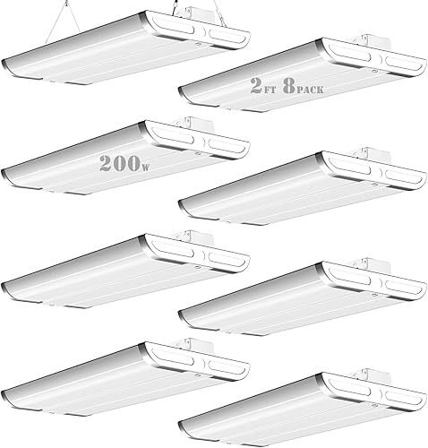 Lightdot Paquete de 8 luces LED para tienda de bahía alta, 2 pies, 150 W, 21500 lúmenes, 140 LMW 600 W HPS equivalente Luz de día de 5000 K, luz