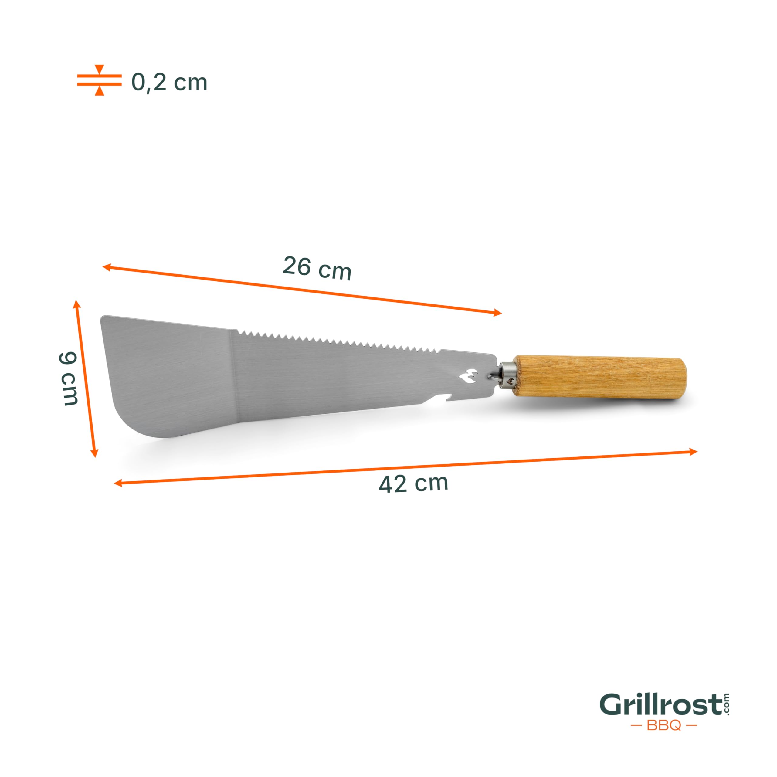 Grillrost.com Das Original Die Grillmachete - Der Design-Burgerwender - entwickelt mit dem Pommes Män