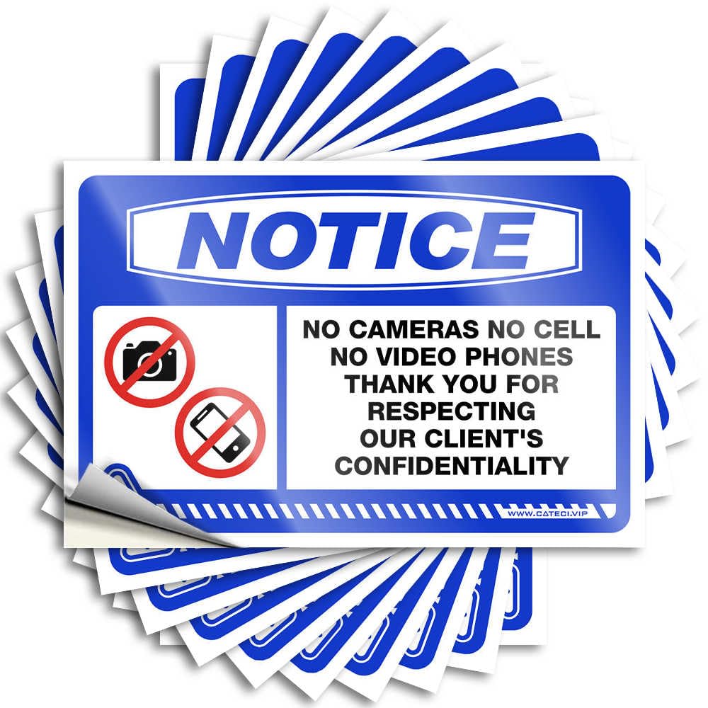 Pool Decor Sticker Bumper | Notice No Cameras No Cell Phones Thank You for Respecting Our Client's Aesthetic Gamers Sticker Pack(12X18CM)